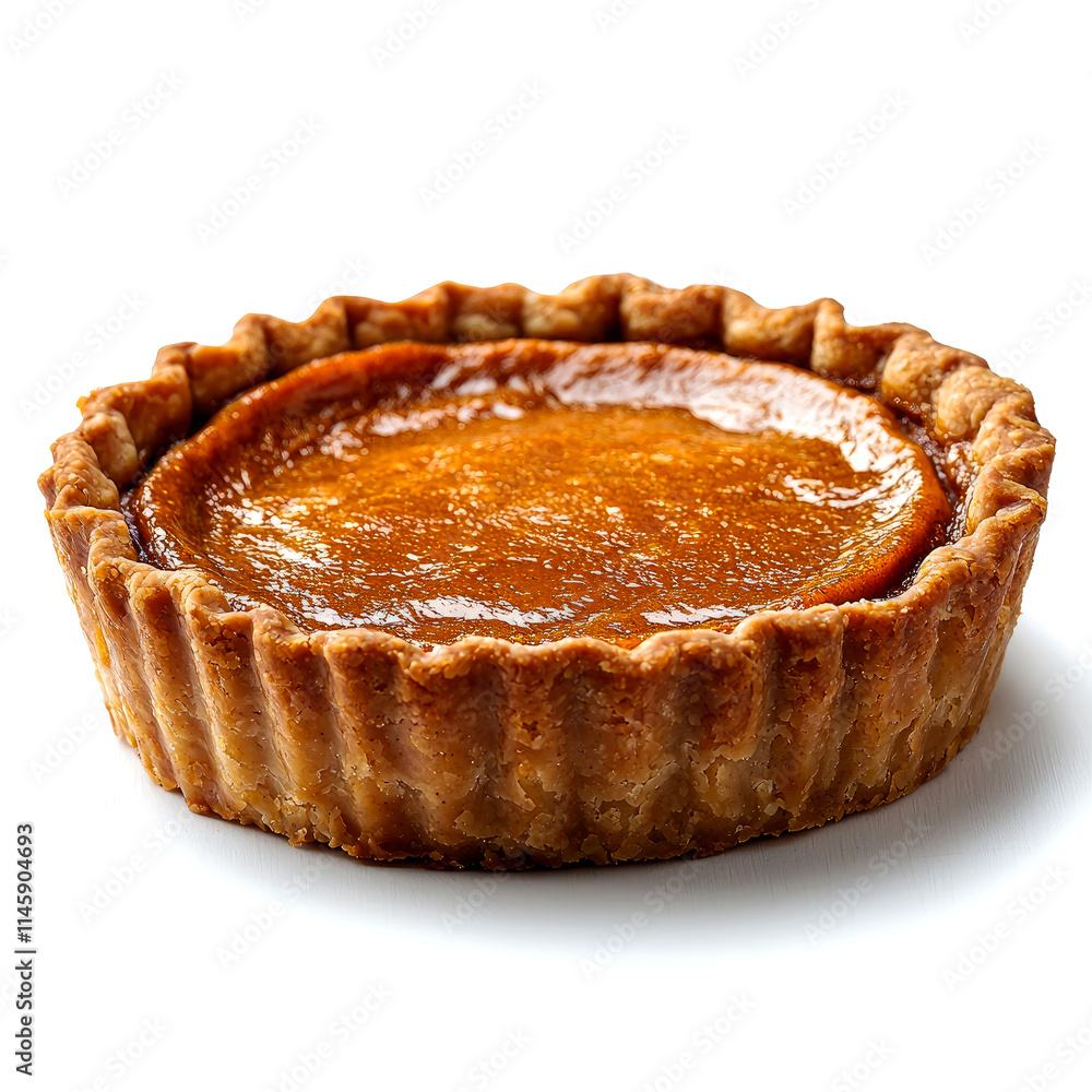 Delicious homemade pumpkin pie on white background. Delicious homemade pumpkin pie on white background.