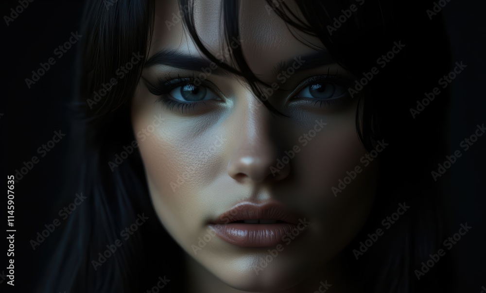 Intense gaze of a female model Intense gaze of a female model