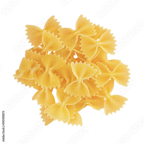 Pile of uncooked farfalle pasta