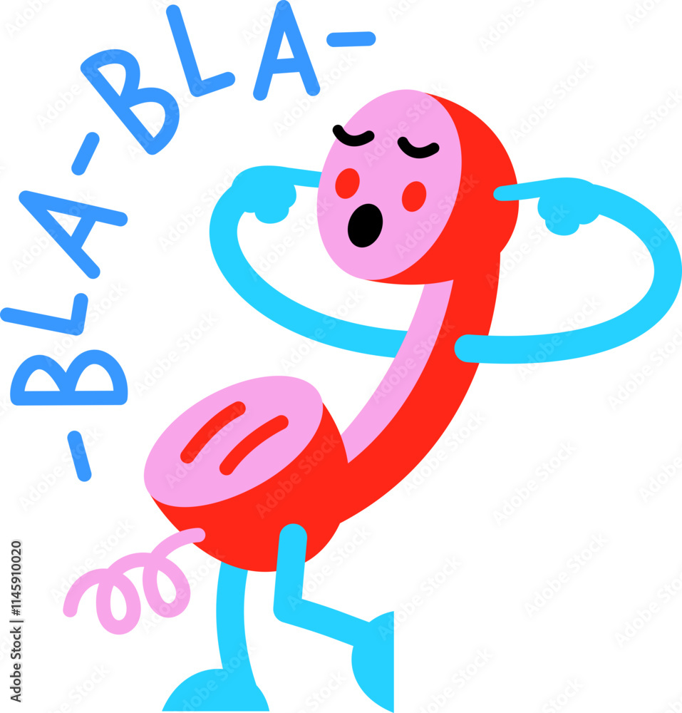 Fototapeta premium Lettering bla-bla with phone handset