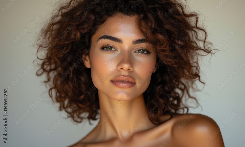Beautiful young woman with curly hair Beautiful young woman with curly hair