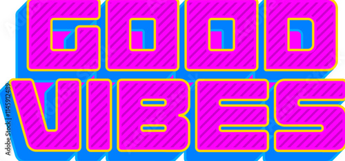 lettering good vibes retro text