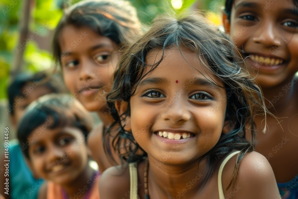 Portrait of a group of happy children at a school in India Portrait of a group of happy children at a school in India
