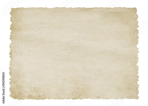 Vintage paper texture with torn ripped jagged edges.  Antique old parchment background	