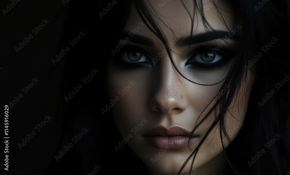 Intense gaze of a young woman Intense gaze of a young woman