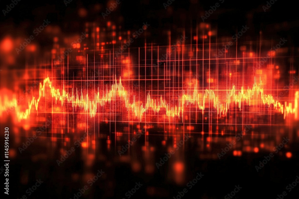 The image represents an abstract vibrant red wave graph, reflecting emotional dynamics in the market and illustrating the constant flux and rhythm of financial activities. The image represents an abstract vibrant red wave graph, reflecting emotional dynamics in the market and illustrating the constant flux and rhythm of financial activities.