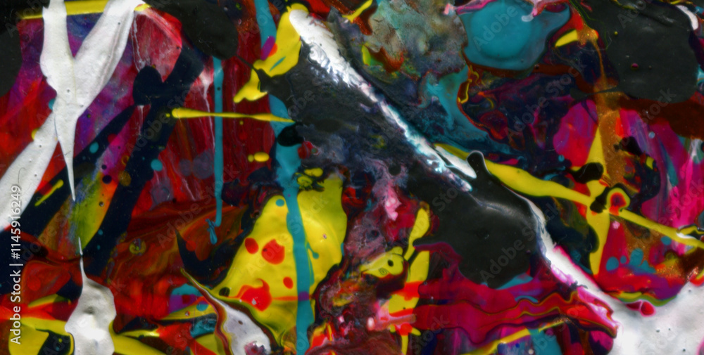 Obraz premium Immerse Yourself in the Mesmerizing Dance of Colors and Textures on an Abstract Canvas