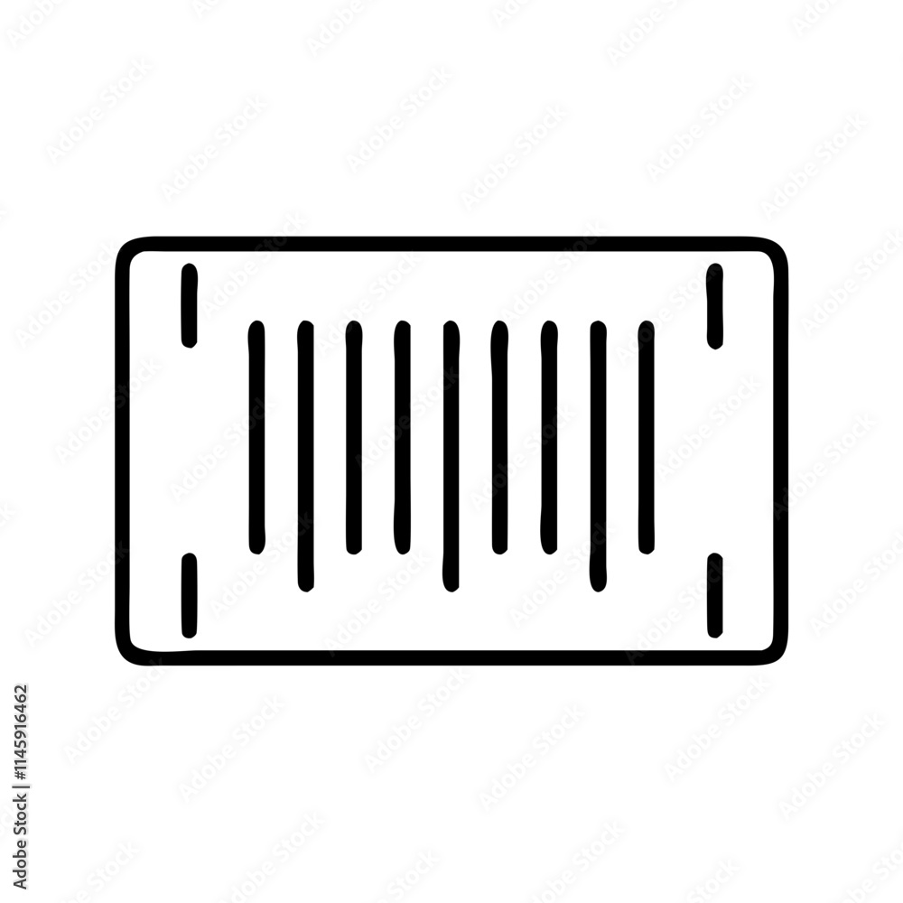 Icon representing a barcode, symbolizing product information and inventory management Icon representing a barcode, symbolizing product information and inventory management