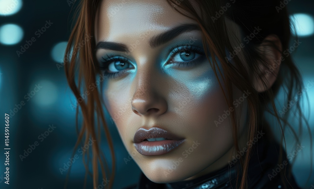 Stunning female model with striking makeup Stunning female model with striking makeup