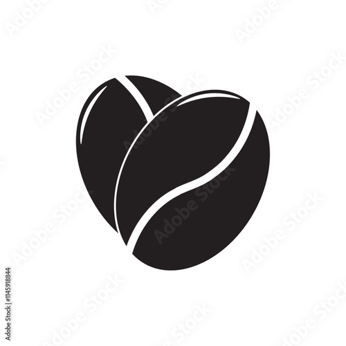 coffee bean flat icon vector