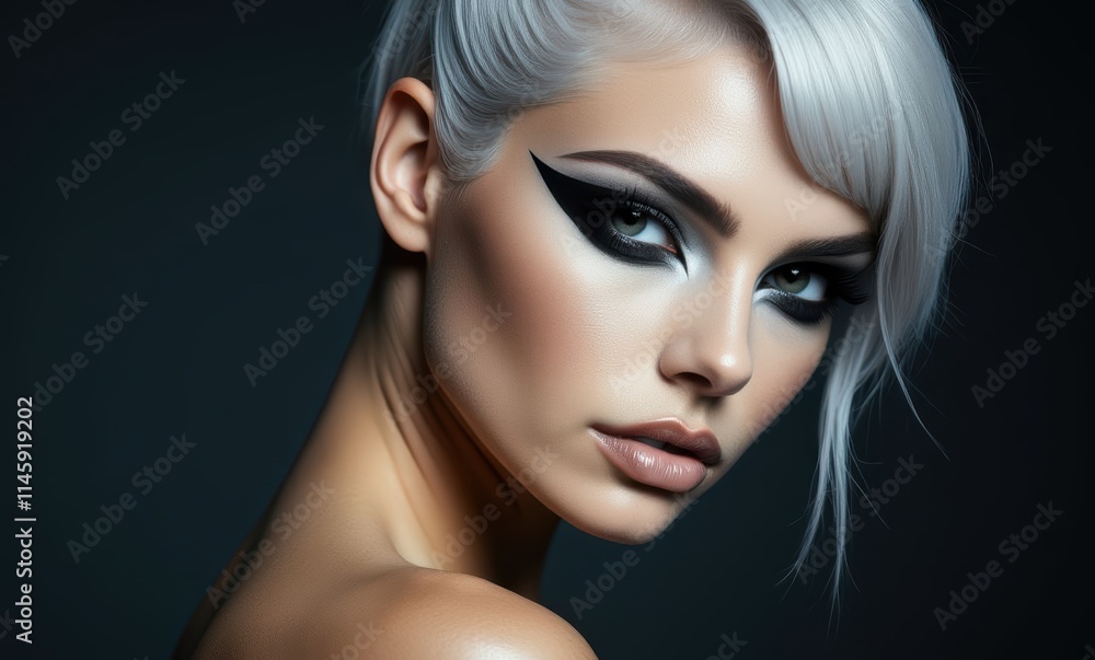 Elegant woman with bold makeup Elegant woman with bold makeup