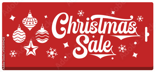 lettering christmas sale with christmas baubles text