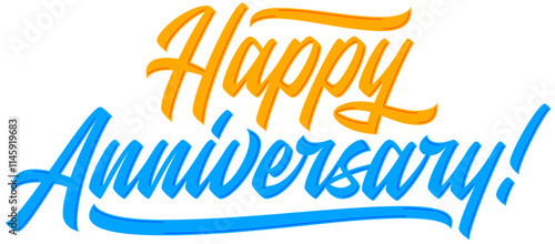 Lettering happy anniversary! with embossing text