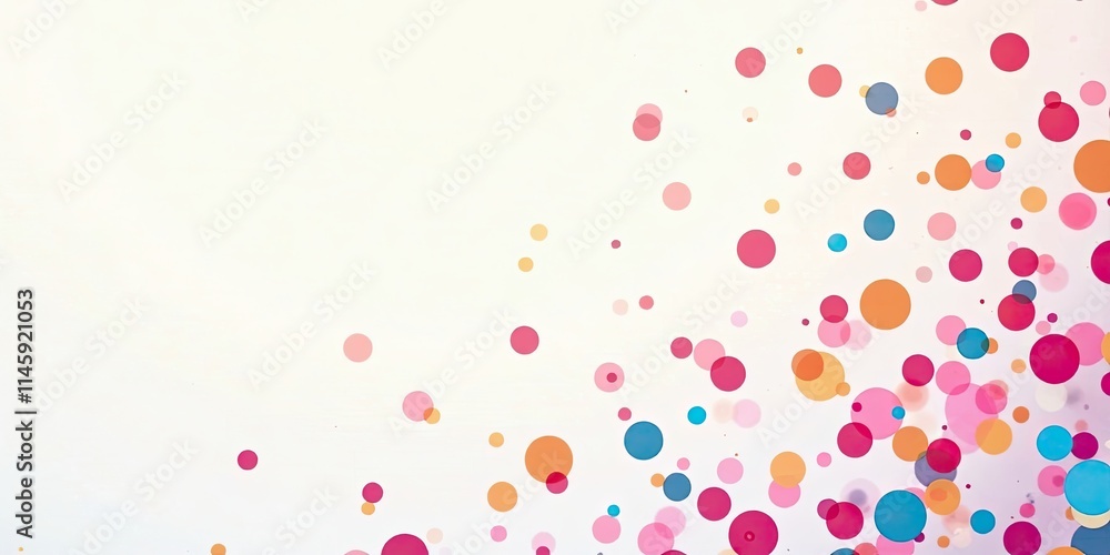 Abstract Background Featuring a Delightful Scatter of Colorful Circles on a Soft White Canvas Abstract Background Featuring a Delightful Scatter of Colorful Circles on a Soft White Canvas