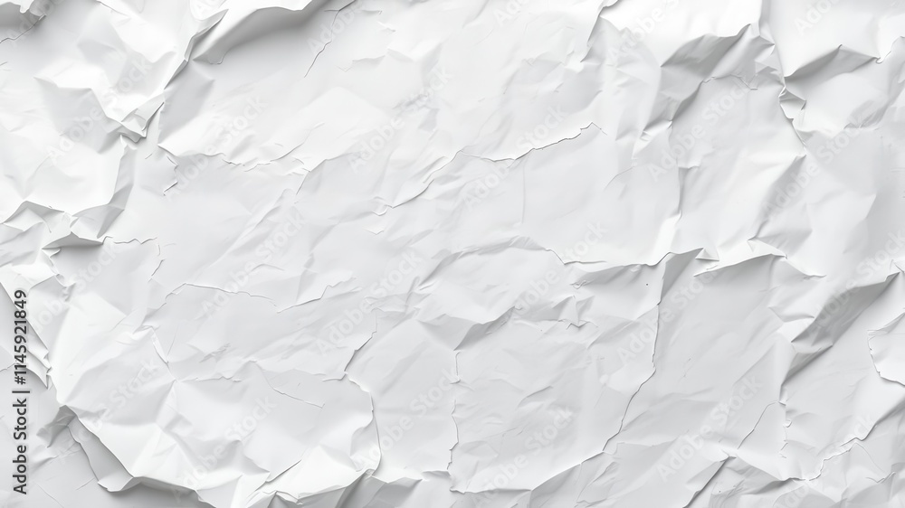 A blank white crumpled and creased paper poster texture background resembling a worn-out vintage look, backdrop, background A blank white crumpled and creased paper poster texture background resembling a worn-out vintage look, backdrop, background