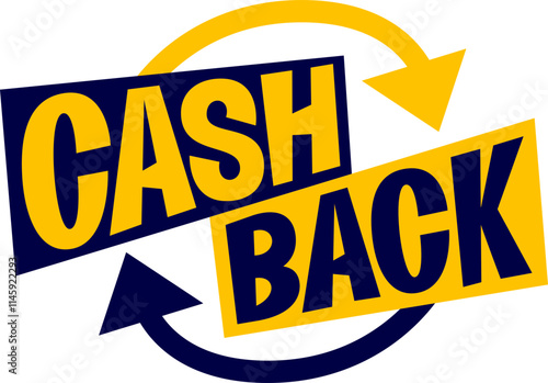 lettering cashback with arrows text