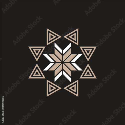 Wallpaper Mural geometric mandala triangle,star,cross,circle vector element design Torontodigital.ca