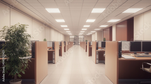 Modern Office Corridor: A l...