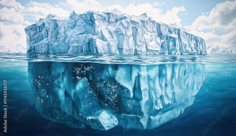 Obraz premium Majestic Iceberg Melting: A Sign of Global Climate Change