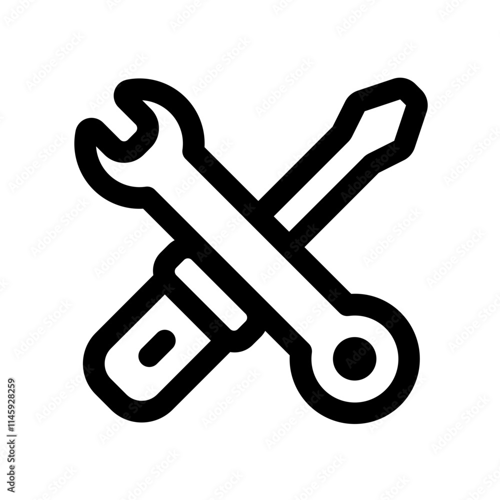 Tools Line Icon. Single icon, line vector icon Tools Line Icon. Single icon, line vector icon