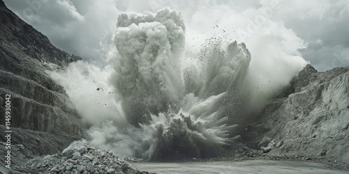 Quarry blasting techniques produce powerful explosions, highlighting the intensity of quarry blasting as a crucial method in mineral extraction and landscape alteration.