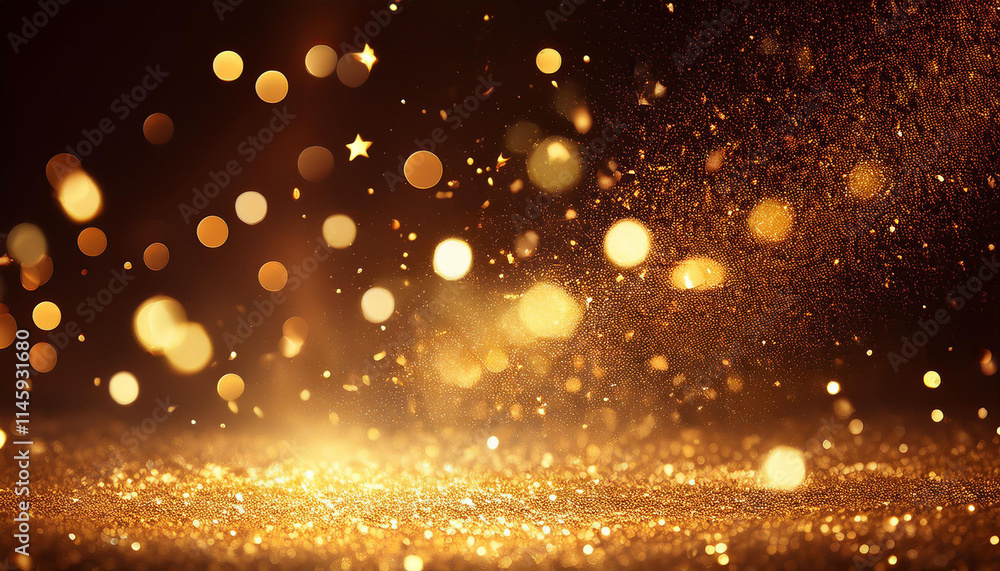 golden christmas lights background, Generated image golden christmas lights background, Generated image