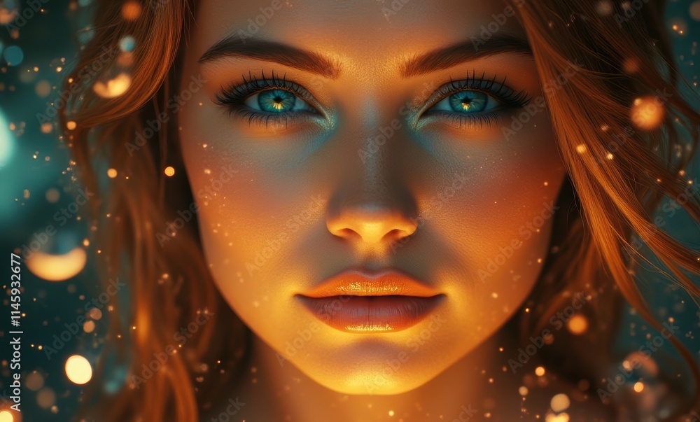 Young woman with striking blue eyes Young woman with striking blue eyes