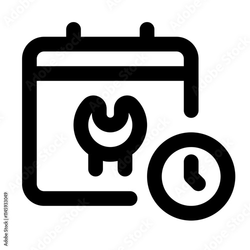 Maintenance Schedule Simple Line Icon. Single icon, line vector icon