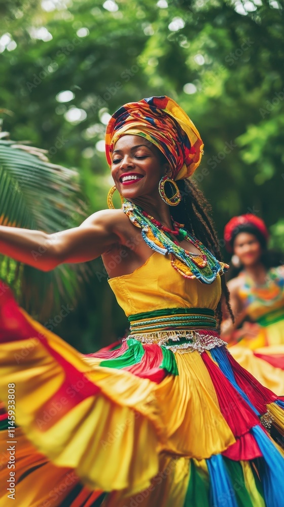 Vibrant Brazilian Carnival Dancer in Colorful Attire Vibrant Brazilian Carnival Dancer in Colorful Attire