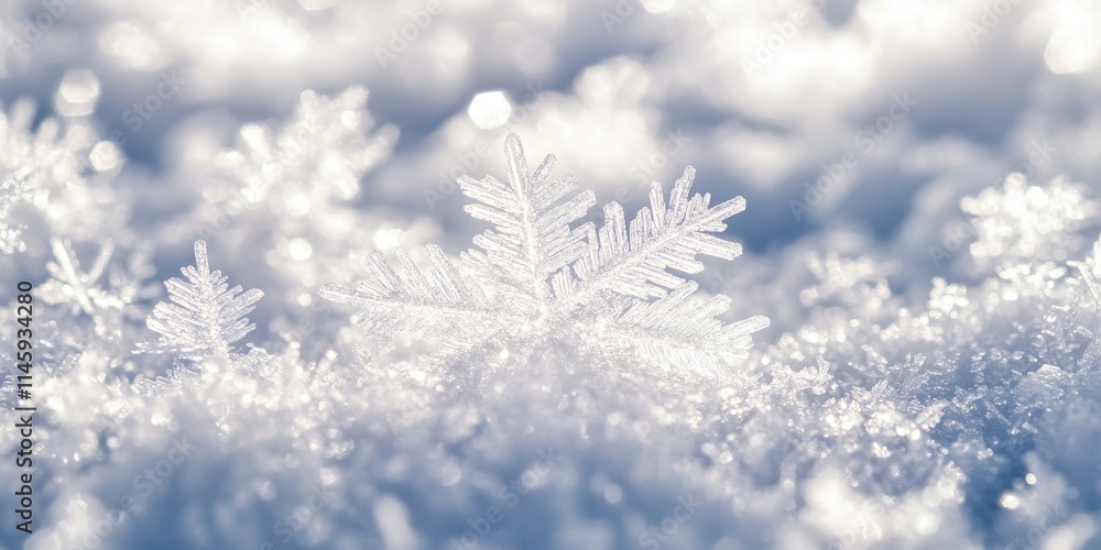 Close up view of intricate snow crystals highlighting the beauty of natural snow. This macro shot of snow crystals showcases their delicate details and unique patterns in nature. Close up view of intricate snow crystals highlighting the beauty of natural snow. This macro shot of snow crystals showcases their delicate details and unique patterns in nature.