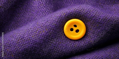 Wallpaper Mural Fabric made of purple wool featuring a yellow button. This vibrant purple wool textile has a striking yellow button, adding a pop of color to the material. Torontodigital.ca