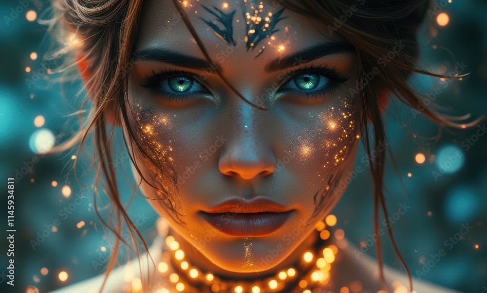 Enchanting woman with glowing makeup Enchanting woman with glowing makeup