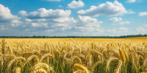 Solar panel technology integrated within a vibrant field of wheat, showcasing the harmony between renewable energy solutions and agriculture, with solar panels contributing to sustainable farming photo