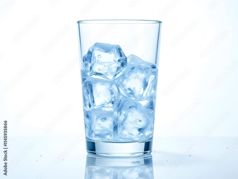 Refreshing Ice Cubes in a Glass: A Cool, Clean Still Life Refreshing Ice Cubes in a Glass: A Cool, Clean Still Life