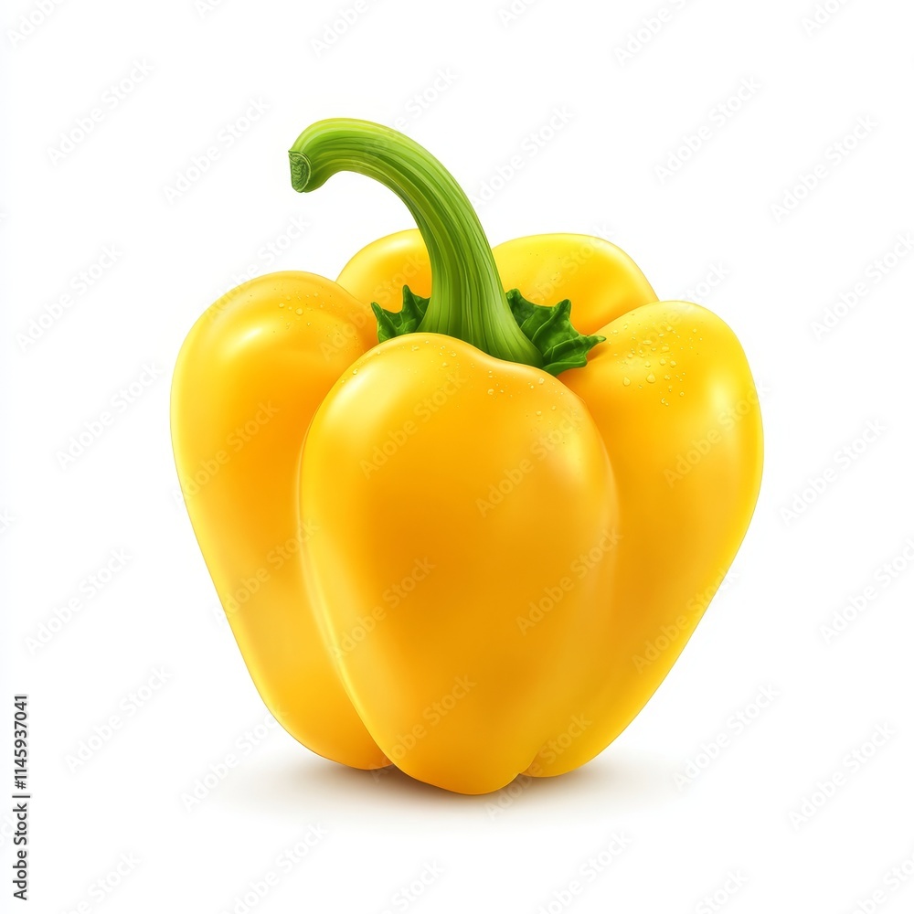 Bell pepper. Yellow bell pepper on white background Bell pepper. Yellow bell pepper on white background