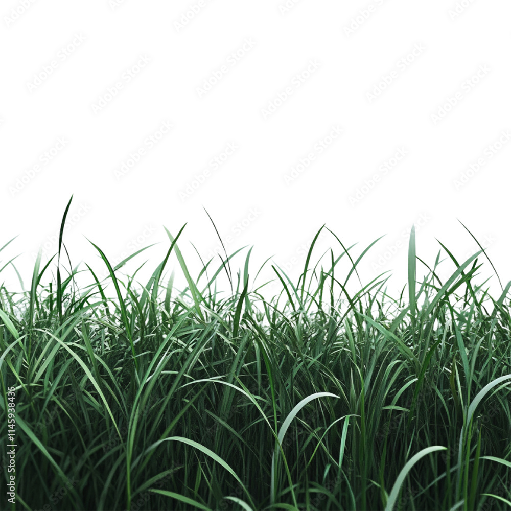 Green Grass Footer on Transparent Background - Ai Generated Green Grass Footer on Transparent Background - Ai Generated