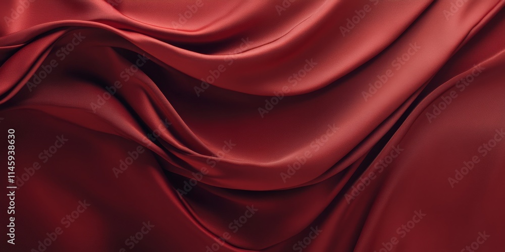 Obraz premium Luxurious fine silk draped beautifully against a rich marsala red background, showcasing the soft texture and elegance of fine silk in a captivating composition with a striking color contrast.