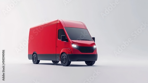 A red van with a black front bumper