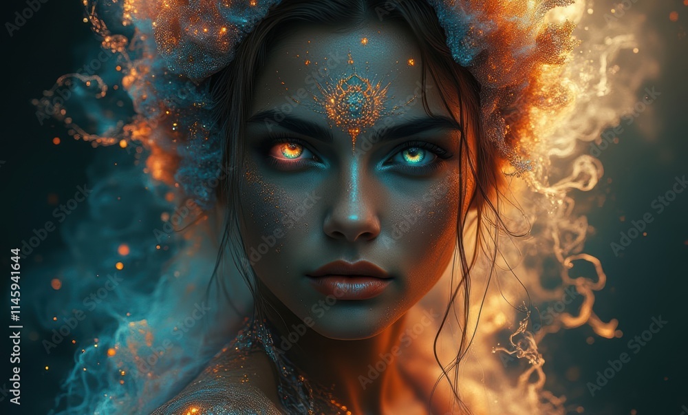 Mystical woman with ethereal features Mystical woman with ethereal features