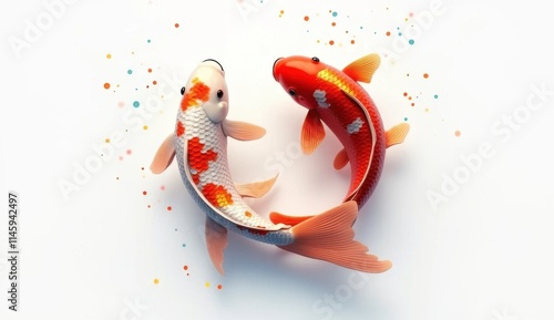 floating koi fish