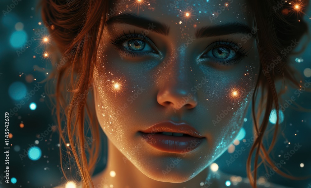 Close-up of a celestial young woman Close-up of a celestial young woman