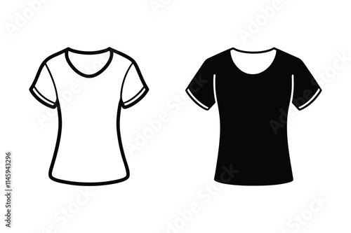 Set of t-shirt vector silhouette illustration