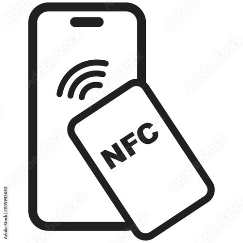 NFC concept icon isolated. Contactless payment. Phone tap pay. Contactless pay pass fast payment symbol