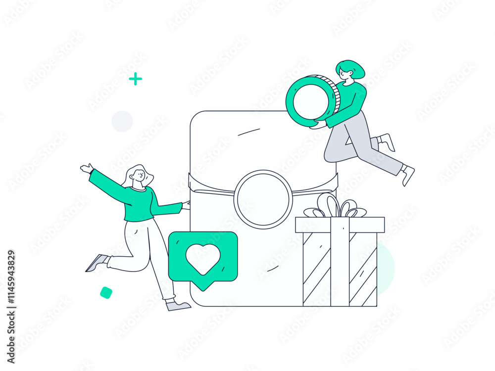 Use red envelopes to attract new customers and promote activity. Flat vector character concept illustration
Use red envelopes to attract new customers and promote activity. Flat vector character concept illustration