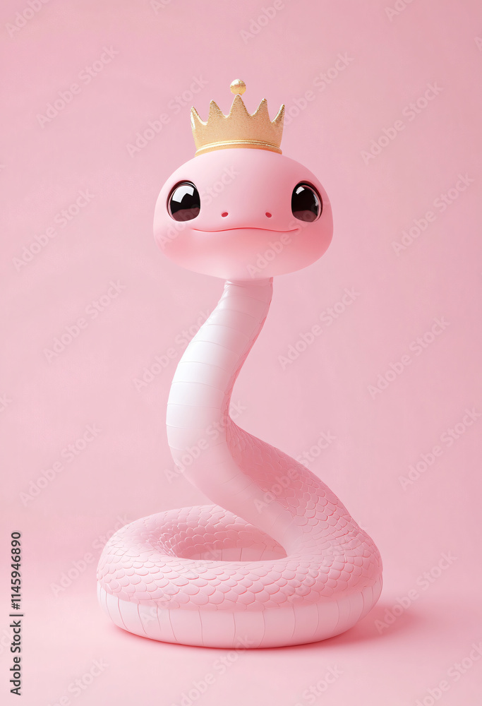 Fototapeta premium 3d cartoon cute snake illustration isolated on the background