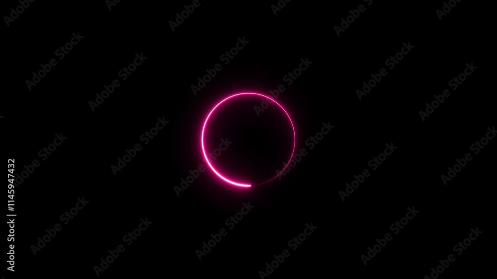 Neon light circle frame loading icon background animation in retro style 4k video animation. Neon light circle frame loading icon background animation in retro style 4k video animation.