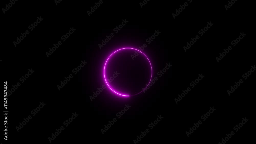Neon light circle frame loading icon background animation in retro style 4k video animation. Neon light circle frame loading icon background animation in retro style 4k video animation.