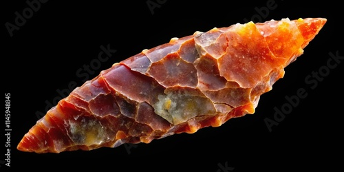 Ancient American Arrowhead: 8000 BC Close-Up Flint Artifact Detail photo