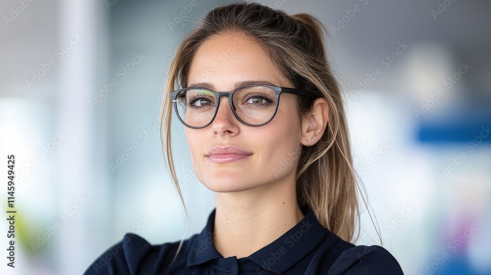 Confident young woman wearing glasses. Confident young woman wearing glasses.