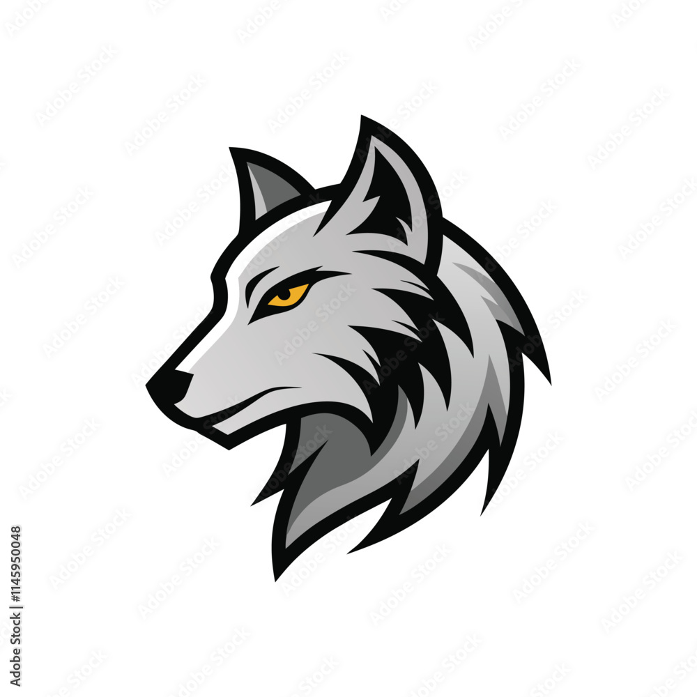 Fototapeta premium Modern Stylized Wolf Head Profile Vector Logo Design